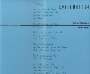 LyrikHeft 24, Cover; Autograph "Meergang"